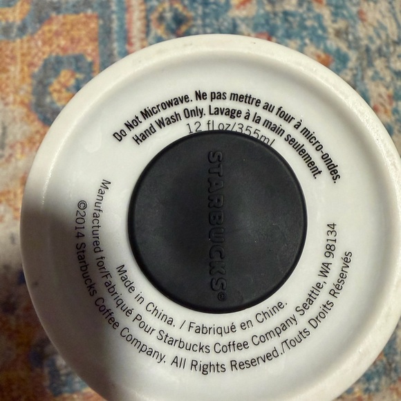 Starbucks white ceramic tumbler/mug travel cup with lid - Picture 5 of 7